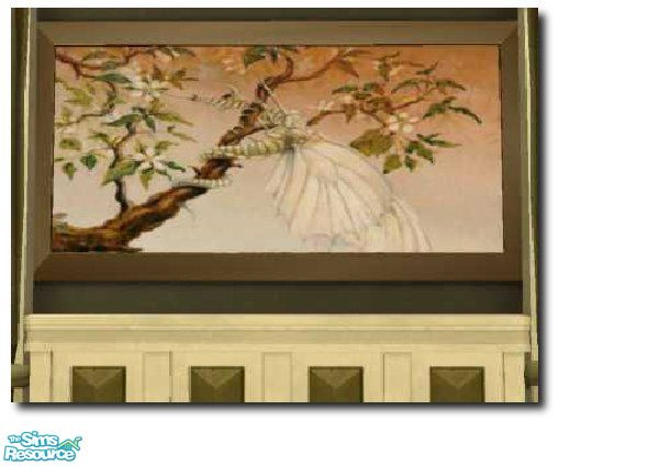 Sims 2 — Single Men Painting by Yizzi — Small dragon on a tree limb 