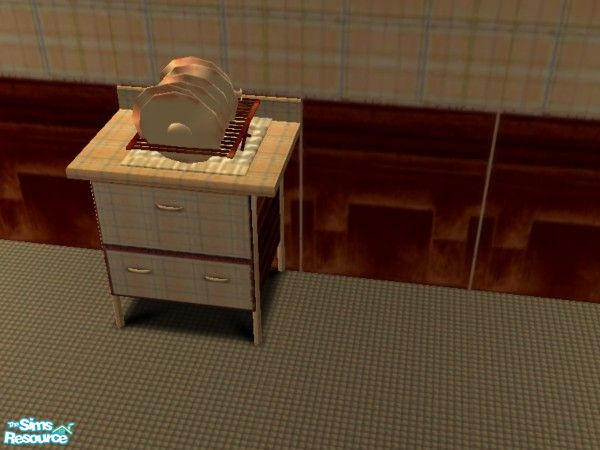 Sims 2 — Peach Desire Kitchen dish strainer by ead425 — 16 items, 1 wall, 1 floor: bar, bar stool, buffet table,