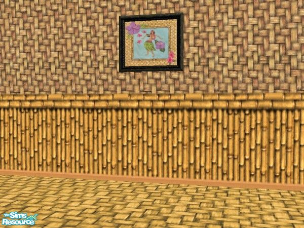 Sims 2 — Time Warp Tiki Painting Hula Girl 3 by c_literati — Tiki-style set just in time for summer! With walls from the