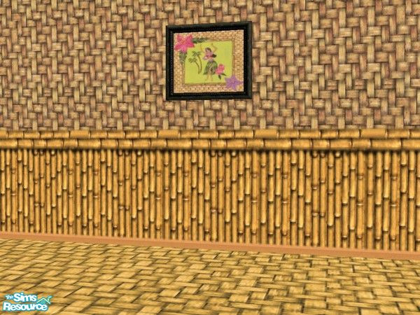 Sims 2 — Time Warp Tiki Painting Hula Girl 1 by c_literati — Tiki-style set just in time for summer! With walls from the