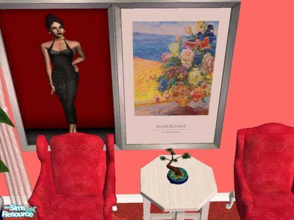 Sims 2 — Lady on Red Reprint Set by Modfan by modfan — Reprint of the Lady On Red Painting. - Please do not redistribute
