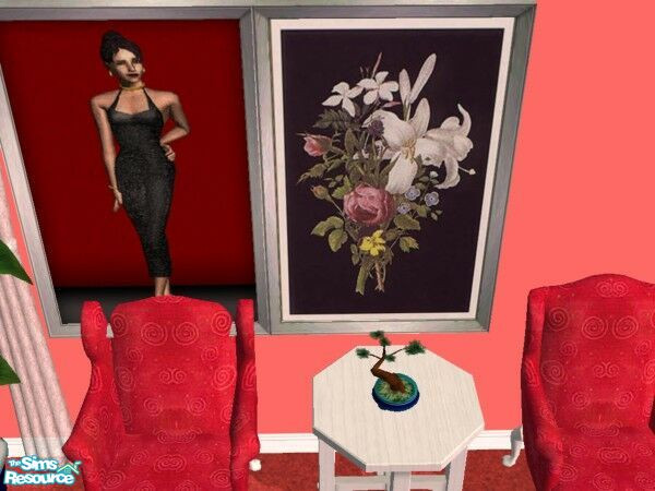 Sims 2 — Lady on Red Reprint Set by Modfan by modfan — Reprint of the Lady On Red Painting. - Please do not redistribute