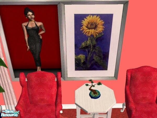 Sims 2 — Lady on Red Reprint Set by Modfan by modfan — Reprint of the Lady On Red Painting. - Please do not redistribute