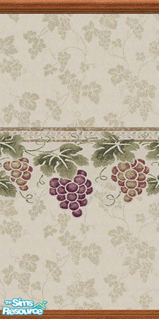 Sims 2 — Grapes Border with moulding by angylinni — Luscious grapes border centered on a delicately embossed leaf paper.