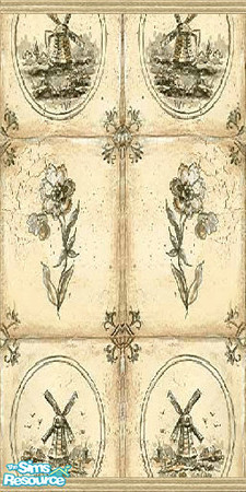 Sims 2 — Etched Stone Tiles 2 by ms_teree — Lovely antique etched stone tiles with a light wood border. Created by Ms