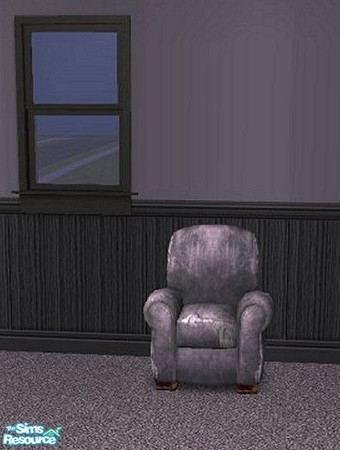 Sims 2 — Crummy Plummy Chair by TSR Archive — Worn easy chair designed to match with the wallpaper for my Biker Bedroom