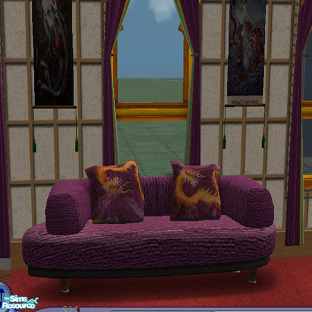 Sims 2 — Asian Dragon Sofa by oldmember_justme11806 — Here is a recolor of one of the original sofas from Sims