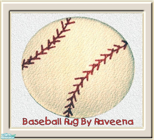 Sims 2 — Kids Baseball Rug by Raveena — You need Windkeeper's '3x3 round rug mesh' file. Click on 'Get mesh at TSR' link