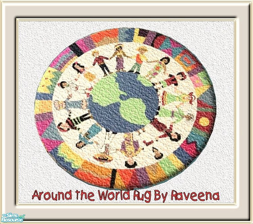 Sims 2 — Kids World Rug by Raveena — You need Windkeeper's '3x3 round rug mesh' file. Click on 'Get mesh at TSR' link