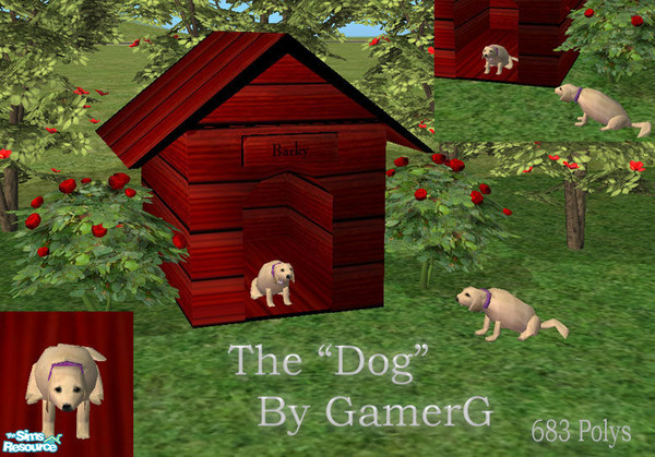 Sims 2 — The "Dog" MESH FILE by Gamerg — This is Barky! His Doghouse is available in my downloads. If you would
