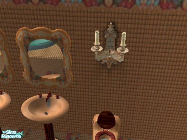 Sims 2 — Peach Desire Bathroom wall lamp by ead425 — 10 items, 1wall,1 floor: combo tub, shower,hot tub sink, toilet,