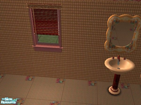 Sims 2 — Peach Desire Bathroom blinds by ead425 — 10 items, 1wall,1 floor: combo tub, shower,hot tub sink, toilet,