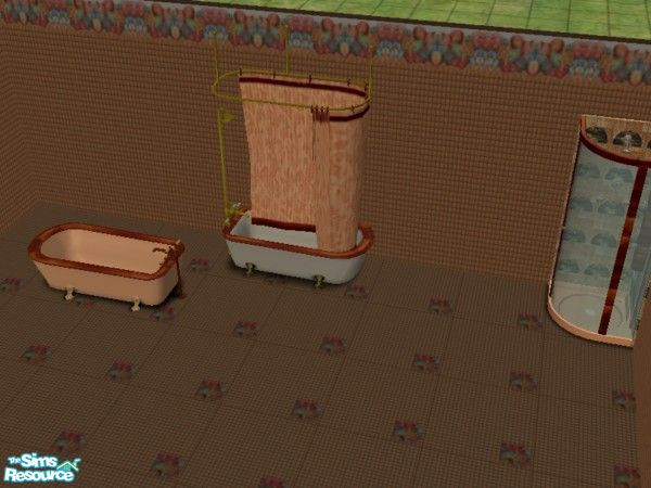 Sims 2 — Peach Desire combo tub shower by ead425 — 10 items, 1wall,1 floor: combo tub, shower,hot tub sink, toilet,