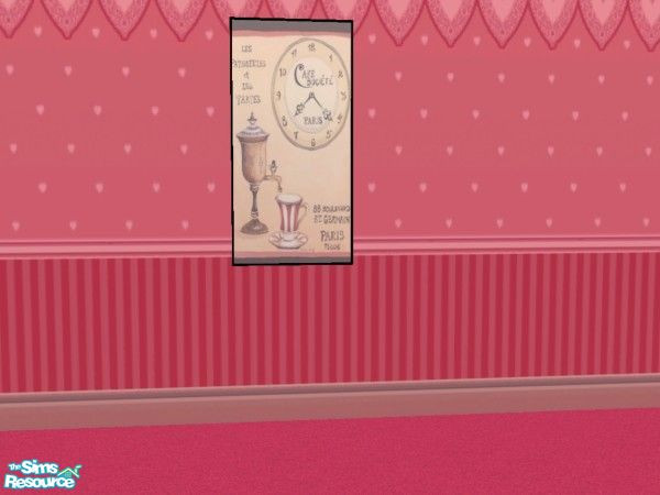 Sims 2 — Hot Tropic Fashion Cafe Clock Painting by c_literati — Recolor of "City Skyscape". TSRAA.