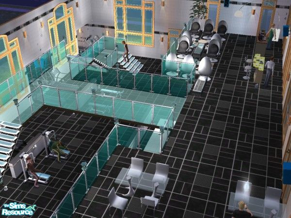 Sims 2 — Smudgeville Gym by Binty — Time to work off those take-away deliveries then drop into the cafe for a low-cal