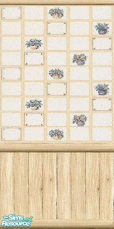 Sims 2 — Light Pine Kitchen - wallpaper 2 by Bitzybus — Wallpaper to match the Light Pine Kitchen set.