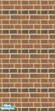 Sims 2 — Brick Wall by Chillyzgrrl — Stained wood paneling with brick accents. 