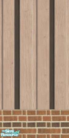 Sims 2 — Wood & Brick 3 by Chillyzgrrl — Stained wood paneling with brick accents. 