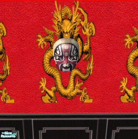 Sims 2 — Mandarin Mask #2 - by hippiebill by hippiebill — Mask. Means something. I don't know. Hang it on your wall.