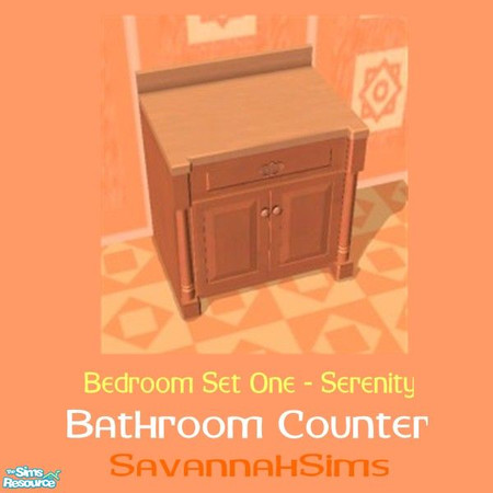Sims 2 — Bathroom Counter - Bedroom Set One - Ser by oldmember_SavannahSims — Enjoy a sense of calm with the Serenity