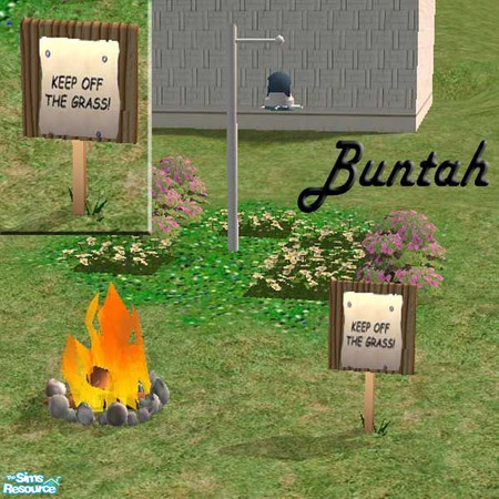 Sims 2 — Keep Off the Grass Sign by buntah — You tired of sims walking on your lawn instead of using the pathways? Put