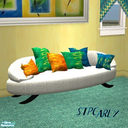 Sims 2 — Summer Living Loveseat by STP Carly — Bring the summer indoors with these fun colored furnishings.