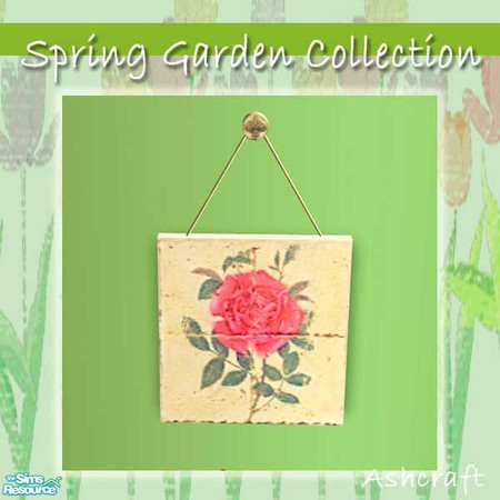 Sims 2 — Spring Garden Wall Hanging by Cashcraft — A recolor of the Mountain Retreat Bedroom set, with 6 new meshes. A