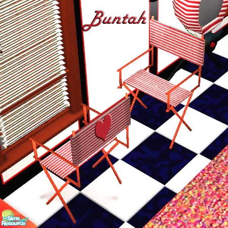 Sims 2 — Radical Red Directors Chair FRAME by buntah — This is a recolor of the frame for my Director's Chair. Get the