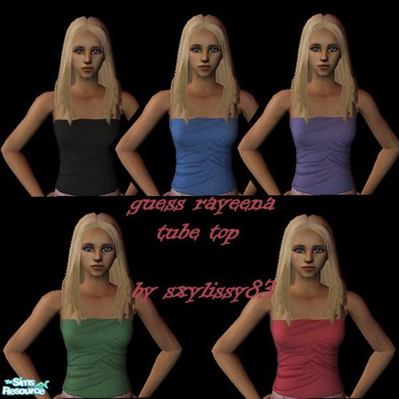 Sims 2 — Rayeena Tube Set by sxylissy83 — Cute tube tops from Guess Jeans! I hope you like them!