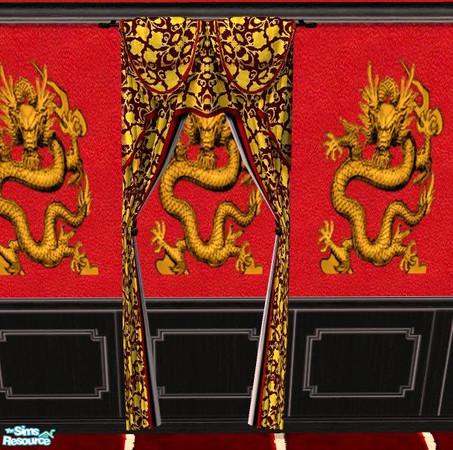 Sims 2 — Drapes/maroon fringe - by hippiebill by hippiebill — After many manhours, we are finally able to bring you these