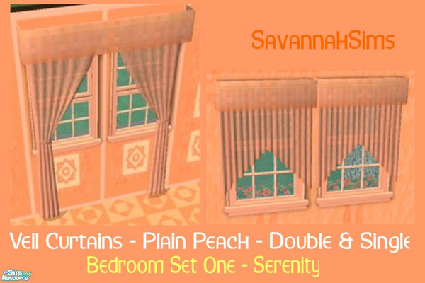 Sims 2 — Veil Curtains (Double & Single) - Plain by oldmember_SavannahSims — Enjoy a sense of calm with the Serenity