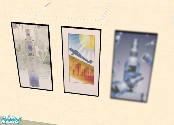 Sims 2 — Ciroc Vodka Ad by HChangeri — I downloaded the displays to make a bar but it the walls were a bit empty so I