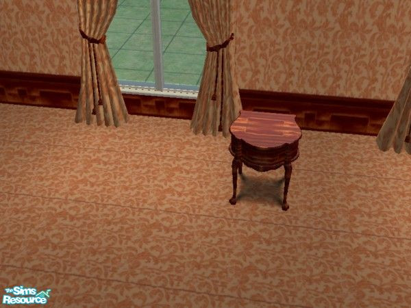 Sims 2 — Peach Desire Bedroom nitestand by ead425 — 13 items, 1 wall,1 floor: 3 panel painting, bed, bookcase, coffee