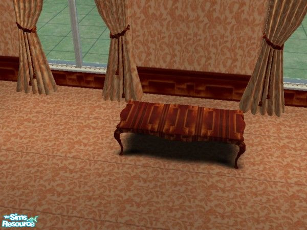 Sims 2 — Peach Desire Bedroom coffee table by ead425 — 13 items, 1 wall,1 floor: 3 panel painting, bed, bookcase, coffee