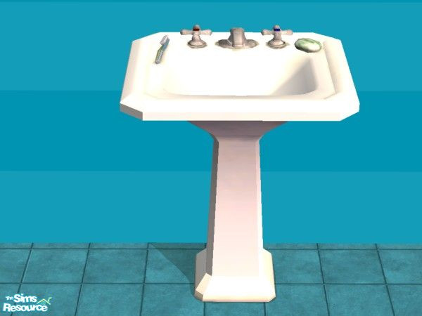 Sims 2 — White Bathroom Sink by NightRowan — A nice simple bathroom set in white. TSRAA Submission