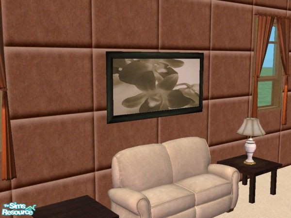 Sims 2 — Orchids (Latte) by MissyZ — Set of 3 Orchid paintings in contemporary 'coffee' colours.