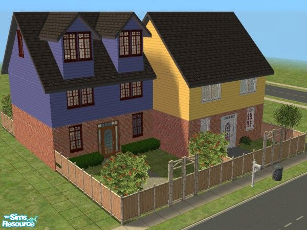 Sims 2 — 8 Park Avenue. by luckyoyo — The blue house has 3 bedrooms 2 bathrooms a hall, kitchen, Lounge, Dining room, And