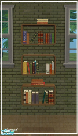 Sims 2 — TC 90 Fidelity Recolor Bookshelf Dark by tdyannd — Darker version of the TC 90 Fidelity Recolor bookshelf.