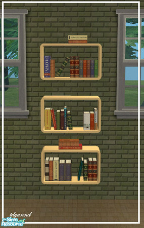 Sims 2 — TC 90 Fidelity Recolor Bookshelf Light by tdyannd — Lighter version of the TC 90 Fidelity Recolor bookshelf.
