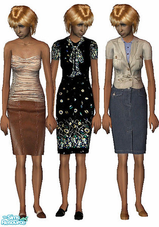 Sims 2 — Elder female apparel by annefranzen — Set of 3 outfits for elder ladies.