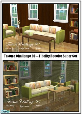 Sims 2 — TC 90 Fidelity Recolor Super Set by tdyannd — Two versions of a Sims 2 Play mesh, \'Fidelity\', recolored with