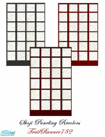 Sims 2 — Shijo Asian Paneling Set by TrailRunner782 — An Asian paneling set in three new colors: black with white paper,