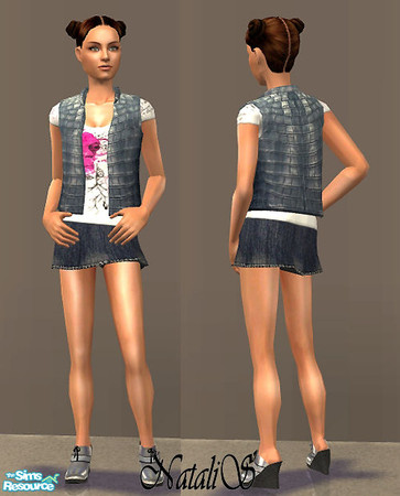 Sims 2 — NS casual teen collection-9 - 6. by Natalis — New mesh for teen and six recolors. Variants for warm and cool