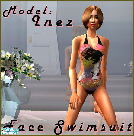 Sims 2 — Face Swim suit by Tenderhrt — Your Sim will look sexy and saucy in this black sheek colorful face swim suit.