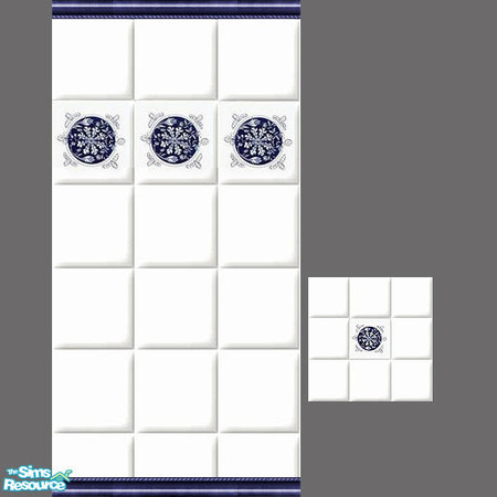 Sims 2 — Crisp Navy Accent Tile Set by Halfcreek — created by Halfcreek