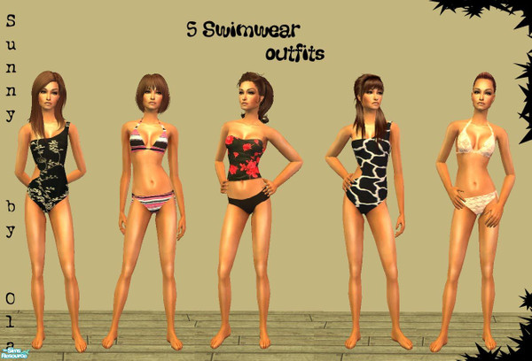 Sims 2 — Sunny by olcia_olivinea — Set of five swimwear outfits. No mesh or ep required. Enjoy :)!