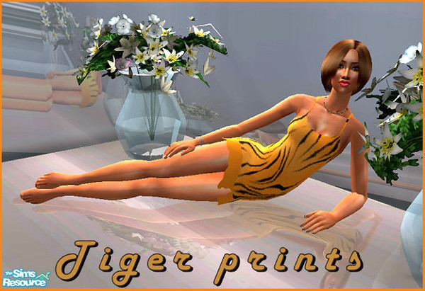 Sims 2 — Tiger Prints Lover Nighty by Tenderhrt — Love Tiger prints? I\'m sure your Sim female will also. She will be
