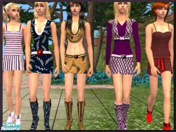 Sims 2 — Mix collection by danaszy — A very nice set of five outfits for adult women. Mesh by Dori 
