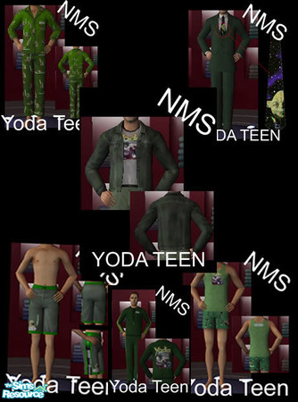 Sims 2 — Yoda Man by alia_kenobi — This guy loves yoda he wears yoda t-shirts, pj, and swim pants all he thinks about is