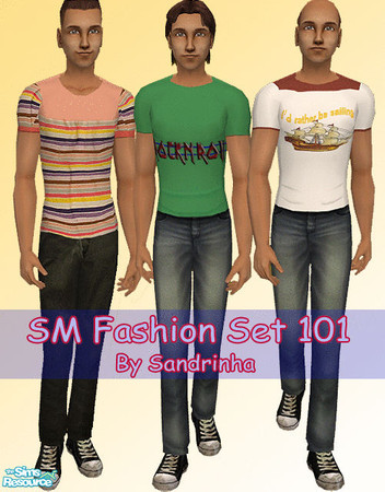 Sims 2 — SM Fashion Set 101 for Men by sandrinha — Three outfits for the modern men. Will show up for both Adult and